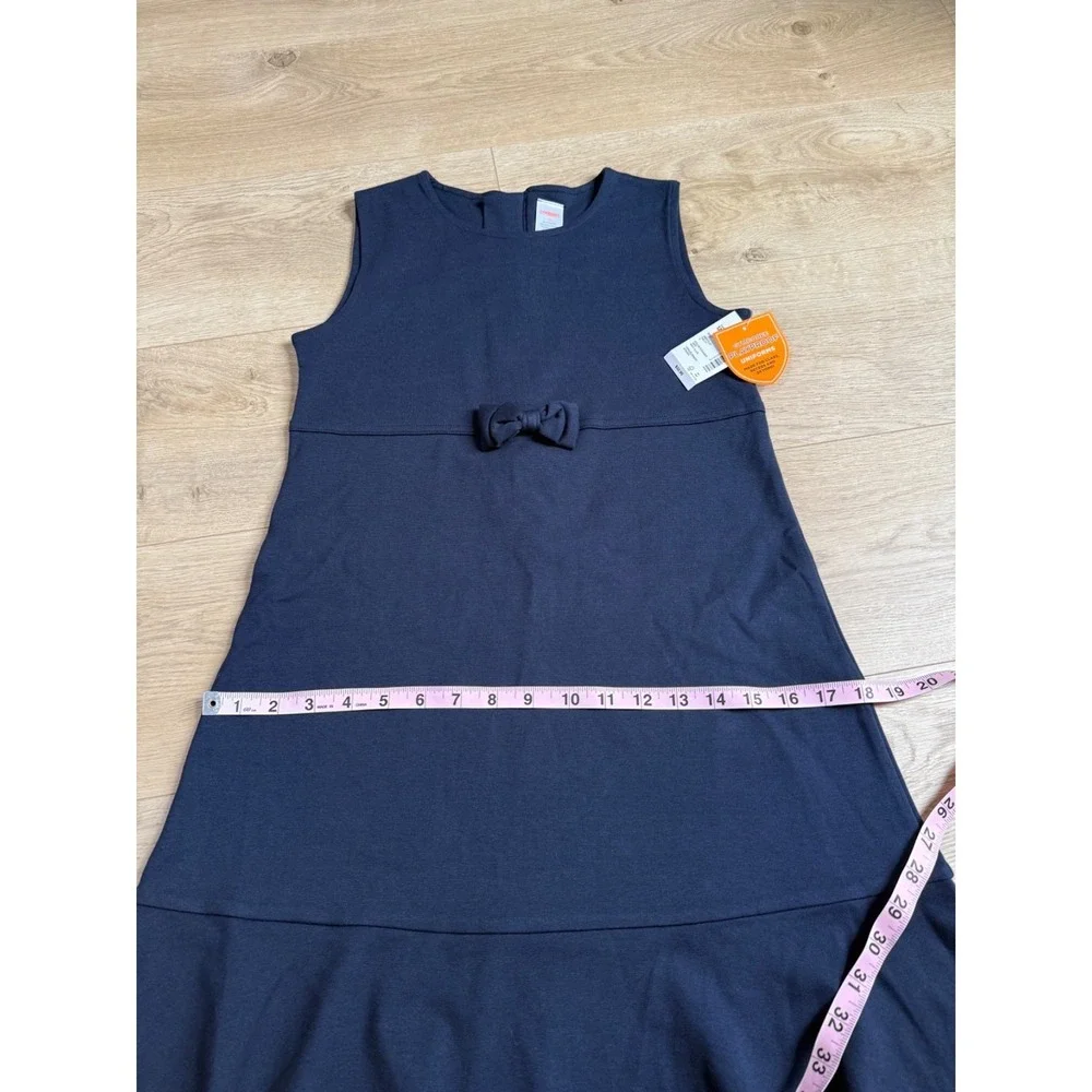 NWT Kids Girls Uniform Gymboree sleeveless bow ruffle jumper dress blue size 12